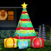 Danoz Xmas - Jingle Jollys Christmas Inflatable Gift Tree 2.2M Height Flashing Light Decorations Illuminated - danozdirect