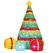 Danoz Xmas - Jingle Jollys Christmas Inflatable Gift Tree 2.2M Height Flashing Light Decorations Illuminated - danozdirect