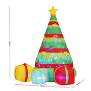 Danoz Xmas - Jingle Jollys Christmas Inflatable Gift Tree 2.2M Height Flashing Light Decorations Illuminated - danozdirect