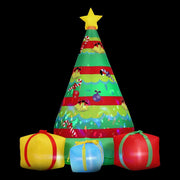 Danoz Xmas - Jingle Jollys Christmas Inflatable Gift Tree 2.2M Height Flashing Light Decorations Illuminated - danozdirect