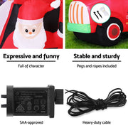 Danoz Xmas - Jingle Jollys Christmas Inflatable Santa Truck 1.6M Height LED Decorations Illuminated - danozdirect