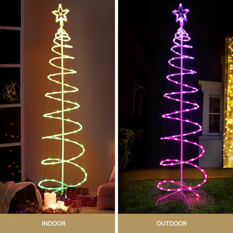 Danoz Xmas - Jingle Jollys Christmas Tree 1.8m 100 RGB LED Rope Lights Xmas Trees Decoration - danozdirect