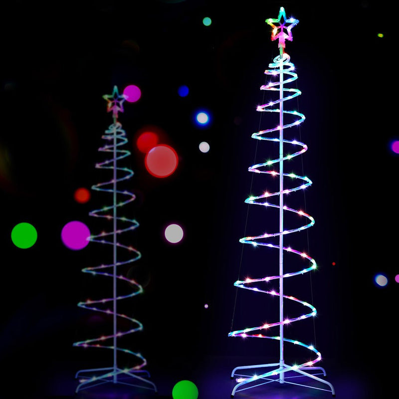 Danoz Xmas - Jingle Jollys Christmas Tree 1.8m 100 RGB LED Rope Lights Xmas Trees Decoration - danozdirect