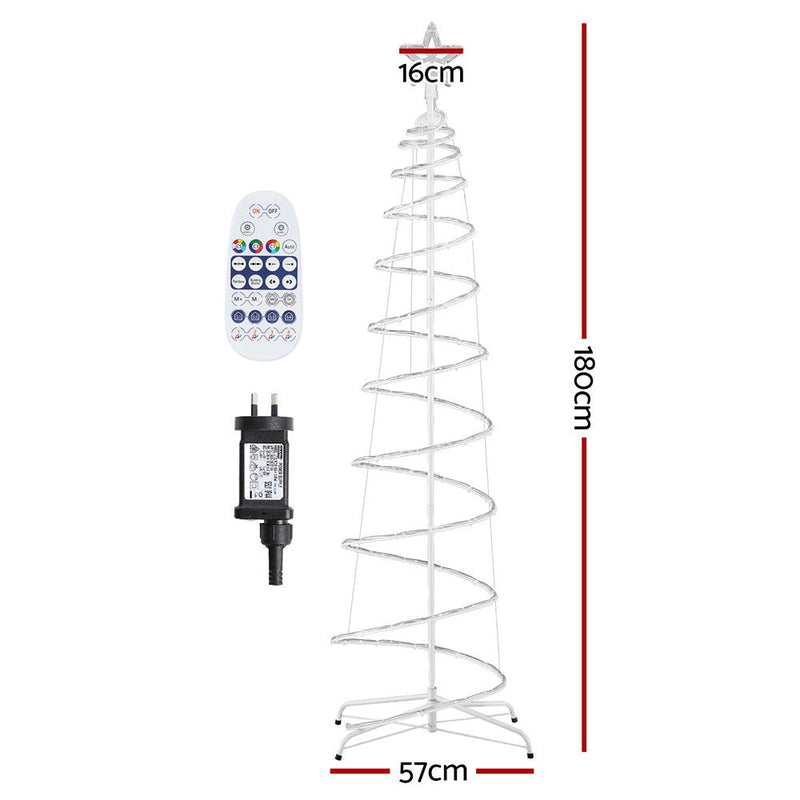 Danoz Xmas - Jingle Jollys Christmas Tree 1.8m 100 RGB LED Rope Lights Xmas Trees Decoration - danozdirect