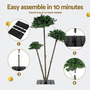 Danoz Xmas - Jingle Jollys Christmas Tree 3 - in - 1 LED Xmas Palm Tree Party Decor 1.2/1.5/1.8M - danozdirect