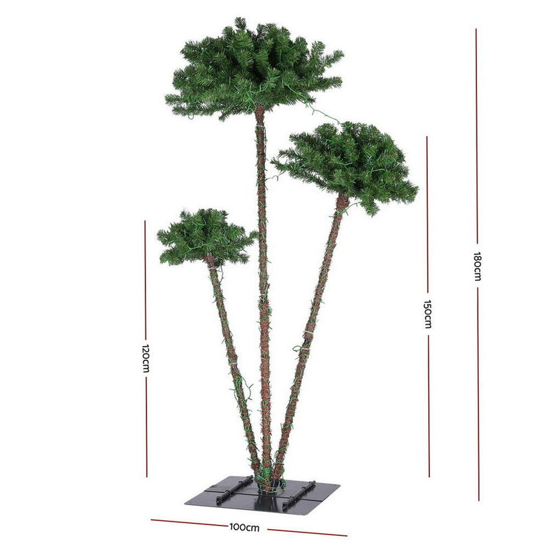 Danoz Xmas - Jingle Jollys Christmas Tree 3 - in - 1 LED Xmas Palm Tree Party Decor 1.2/1.5/1.8M - danozdirect