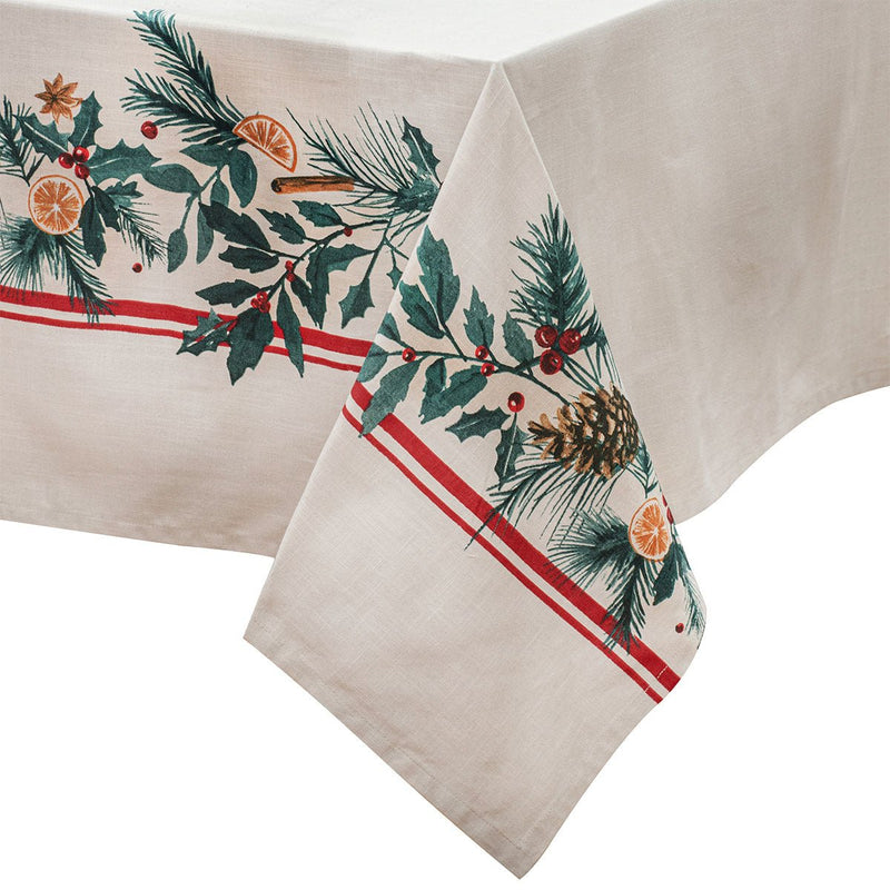 Danoz Xmas🎅 Ladelle 100% Cotton Evergreen Festive Christmas Holiday Tablecloth 150 x 230 cm - danozdirect