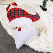 Danoz Xmas - Large Santa Claus Gift Bag with Drawstring Closure - Plaid Christmas Sack for Holiday Presents (3 pieces) - danozdirect