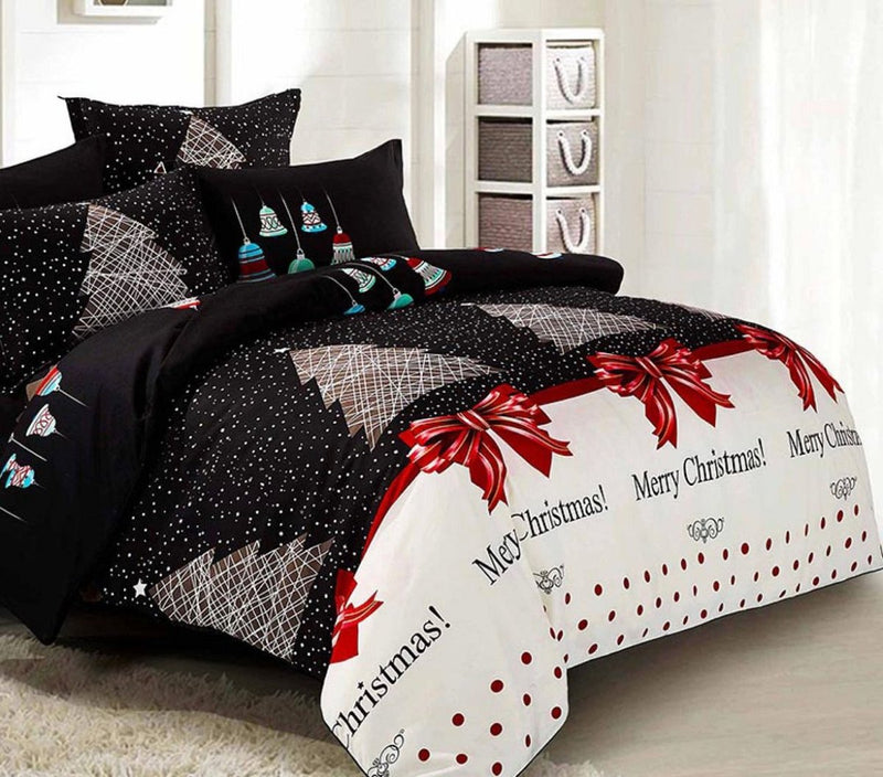 Danoz Xmas - Merry Queen Size Christmas Quilt/Duvet Cover Set - danozdirect