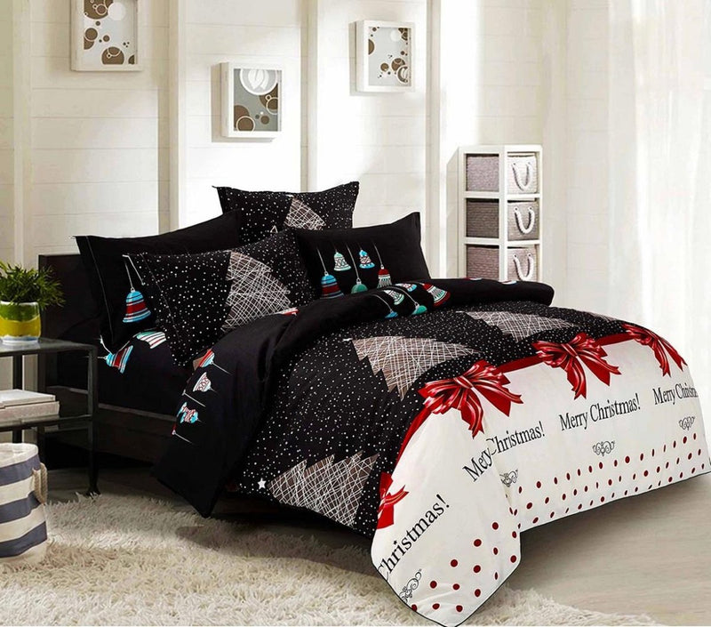 Danoz Xmas - Merry Queen Size Christmas Quilt/Duvet Cover Set - danozdirect