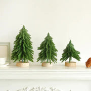 Danoz Xmas - Miniature Artificial Pine Tree Decoration - 11.42 Inch Tabletop Christmas Tree with Wooden Base - danozdirect