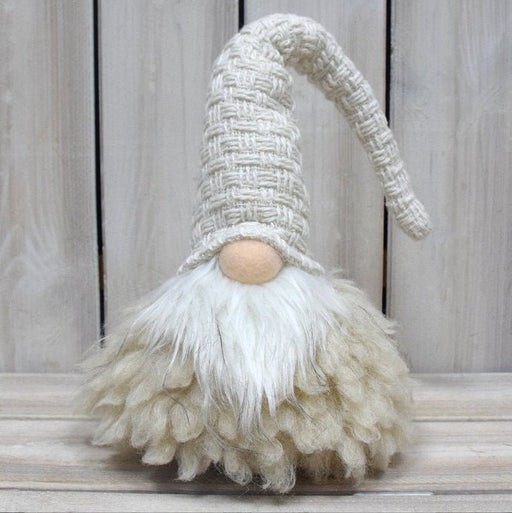 Danoz Xmas - Off White Charming Handcrafted Christmas Gnome - Nordic Tomte Plush Figurine for Holiday Decor(11*11*36cm) - danozdirect