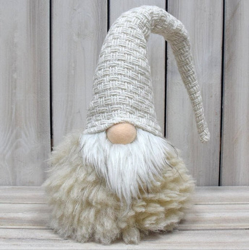 Danoz Xmas - Off White Charming Handcrafted Christmas Gnome - Nordic Tomte Plush Figurine for Holiday Decor(14*14*48cm) - danozdirect