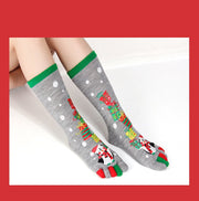 Danoz Xmas🎅 Penguin Christmas tabi socks with gift tower design, women's cartoon stockings 5 pairs - danozdirect