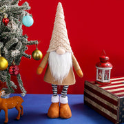 Danoz Xmas - Retractable Leg Christmas Gnome Plush - Adjustable Standing Holiday Decoration(brown) - danozdirect