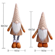 Danoz Xmas - Retractable Leg Christmas Gnome Plush - Adjustable Standing Holiday Decoration(Grey) - danozdirect