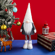 Danoz Xmas - Retractable Leg Christmas Gnome Plush - Adjustable Standing Holiday Decoration(white) - danozdirect