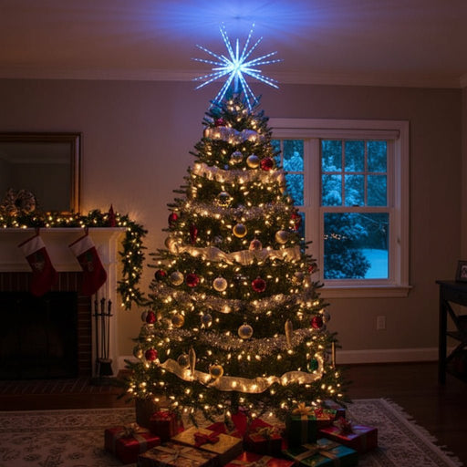 Danoz Xmas - Samland 160 Led Blast Ice Star Ball Christmas Light Decoration Blue 122cm Diameter - danozdirect