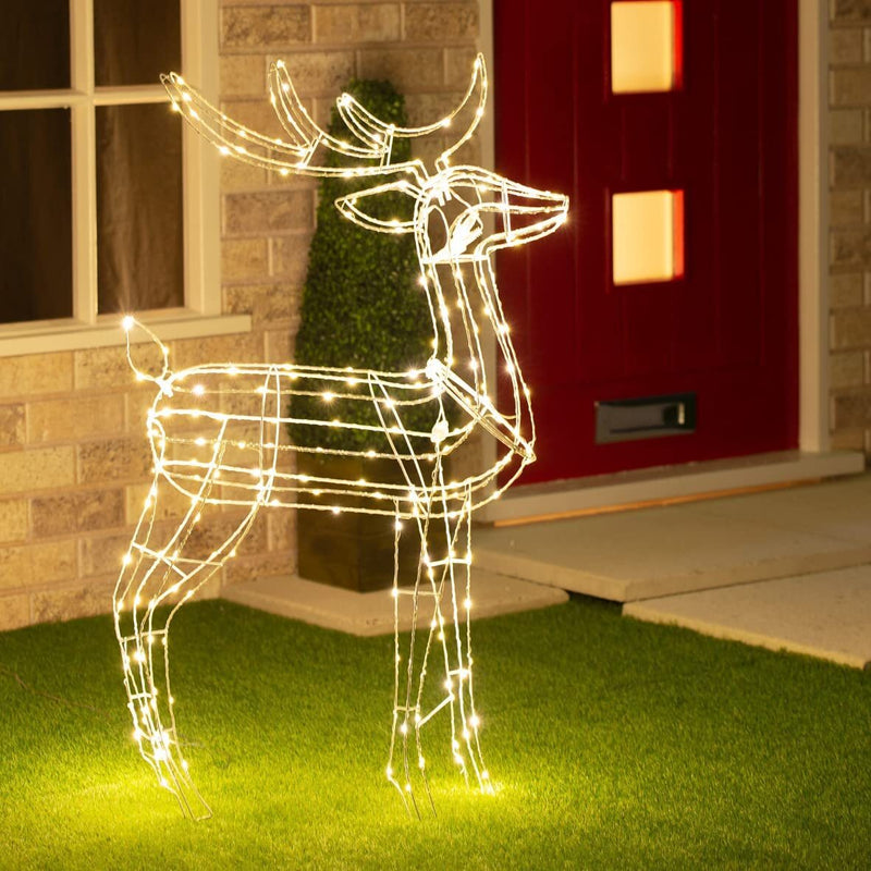 Danoz Xmas - Samland Led Warm White Copper Wired 3d Standing Reindeer For Christmas Decoration - danozdirect