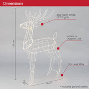 Danoz Xmas - Samland Led Warm White Copper Wired 3d Standing Reindeer For Christmas Decoration - danozdirect