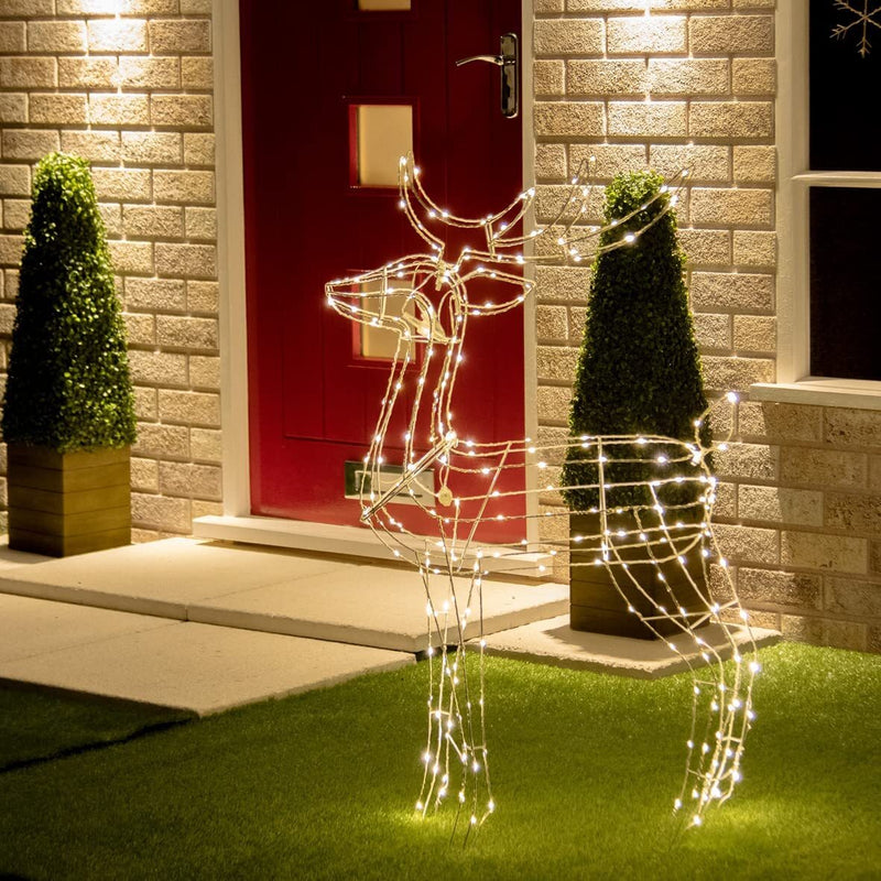 Danoz Xmas - Samland Led Warm White Copper Wired 3d Standing Reindeer For Christmas Decoration - danozdirect