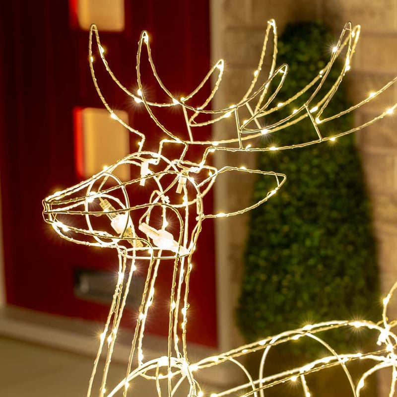 Danoz Xmas - Samland Led Warm White Copper Wired 3d Standing Reindeer For Christmas Decoration - danozdirect