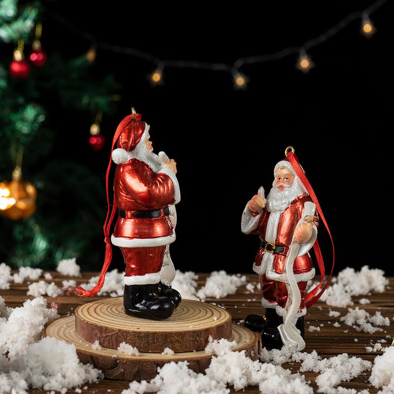 Danoz Xmas - Santa Claus Christmas Ornament - Resin Figurine with Customizable Name List, 10cm Festive Decoration - danozdirect