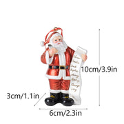 Danoz Xmas - Santa Claus Christmas Ornament - Resin Figurine with Customizable Name List, 10cm Festive Decoration - danozdirect