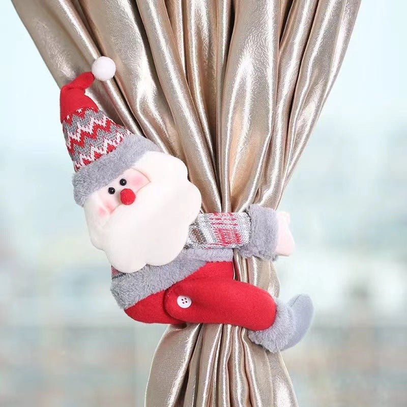 Danoz Xmas - Santa Claus Curtain Tieback - Plush Christmas Curtain Holder for Festive Home Decor 22*44cm 2 PCS - danozdirect