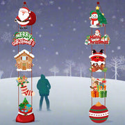 Danoz Xmas - Set of 10 Christmas Hanging Door Decorations - Santa, Snowman, Stocking, and Gingerbread Ornaments (3 set, 30 pieces) - danozdirect