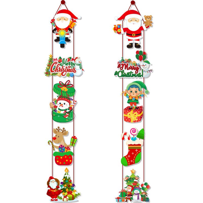 Danoz Xmas - Set of 10 Christmas Hanging Door Decorations - Santa, Snowman, Stocking, and Gingerbread Ornaments (3 set, 30 pieces) - danozdirect
