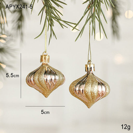 Danoz Xmas🎅 Set of 10 Christmas Ornaments - Gold & Rose Gold Holiday Tree Decorations - danozdirect