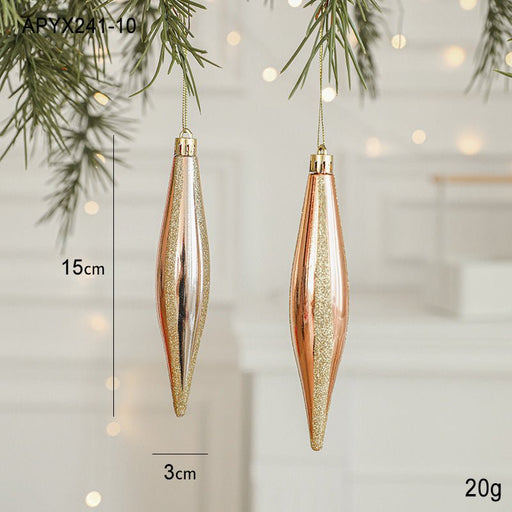 Danoz Xmas🎅 Set of 10 Christmas Ornaments - Gold & Rose Gold Holiday Tree Decorations - danozdirect