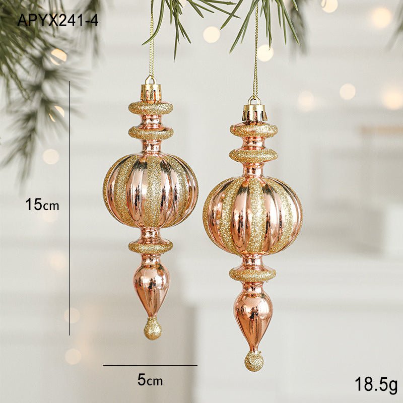 Danoz Xmas🎅 Set of 10 Christmas Ornaments - Gold & Rose Gold Holiday Tree Decorations - danozdirect
