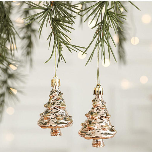 Danoz Xmas🎅 Set of 10 Christmas Ornaments - Gold & Rose Gold Holiday Tree Decorations - danozdirect