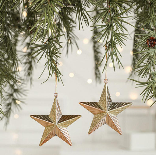 Danoz Xmas🎅 Set of 10 Christmas Ornaments - Gold & Rose Gold Holiday Tree Decorations - danozdirect