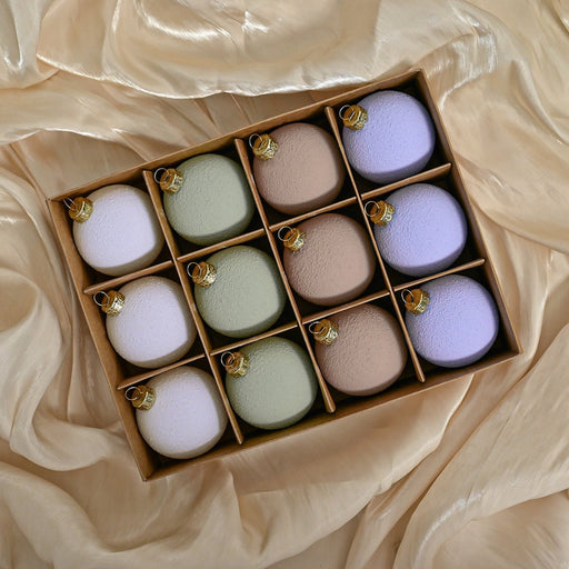 Danoz Xmas - Set of 12 Matte Christmas Ornaments - Pastel Colored Shatterproof Baubles for Holiday Decor (6 cm) - danozdirect