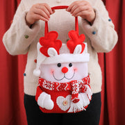 Danoz Xmas🎅 Set of 3 Christmas Fabric Gift Tote Bags – Santa, Snowman, and Reindeer Design - danozdirect
