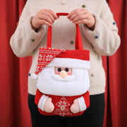 Danoz Xmas🎅 Set of 3 Christmas Fabric Gift Tote Bags – Santa, Snowman, and Reindeer Design - danozdirect