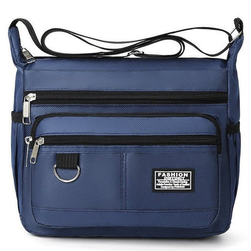Dark Blue Men's Waterproof Oxford Cloth Crossbody Bag - Durable Anti - Theft Shoulder Backpack for Business, Travel & 10 - inch Tablet - danozdirect