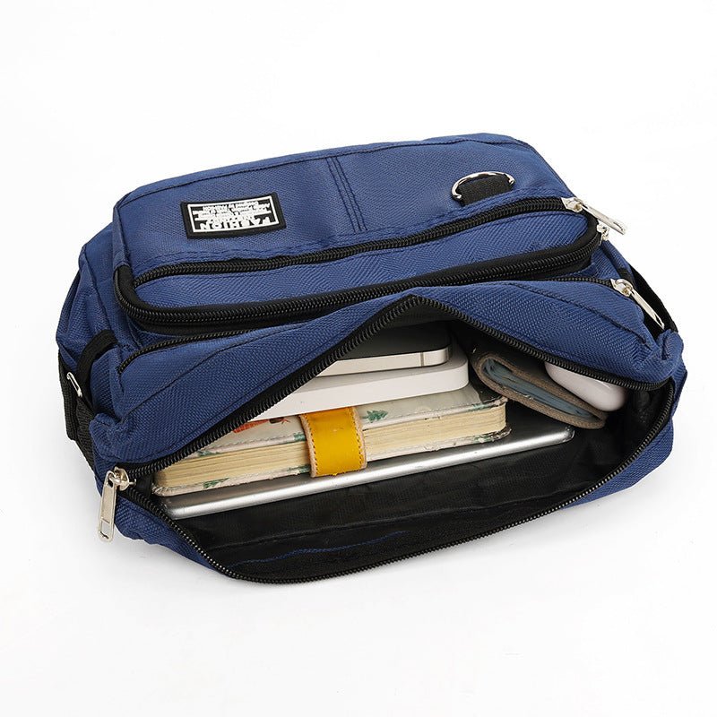 Dark Blue Men's Waterproof Oxford Cloth Crossbody Bag - Durable Anti - Theft Shoulder Backpack for Business, Travel & 10 - inch Tablet - danozdirect