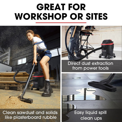 Easily clean up any mess with Danoz Direct - Baumr Wet and Dry Vacuum Cleaner! With 1200W power and a 15L capacity - danozdirect