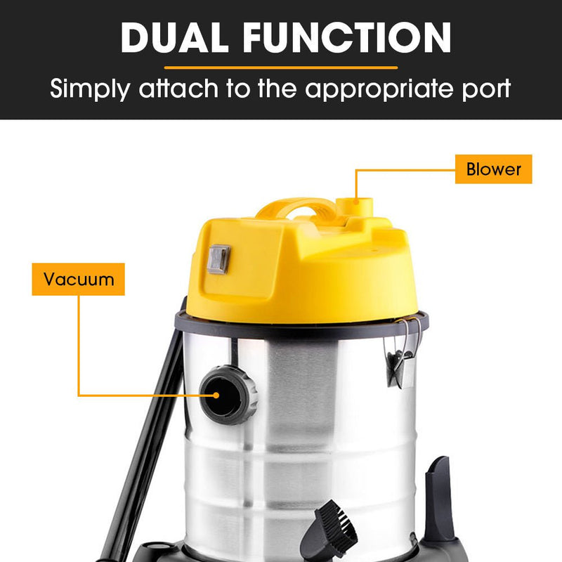 Easily clean up any mess with Danoz Direct - Unimac Wet and Dry Vacuum Cleaner! With 1400W power and a 20L capacity - danozdirect