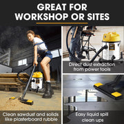 Easily clean up any mess with Danoz Direct - Unimac Wet and Dry Vacuum Cleaner! With 1400W power and a 20L capacity - danozdirect