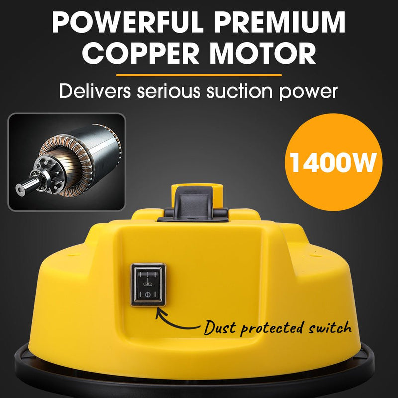 Easily clean up any mess with Danoz Direct - Unimac Wet and Dry Vacuum Cleaner! With 1400W power and a 20L capacity - danozdirect