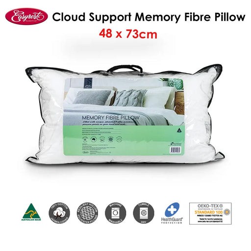 Easyrest Cloud Support Memory Fibre Pillow 48 x 73 cm - danozdirect