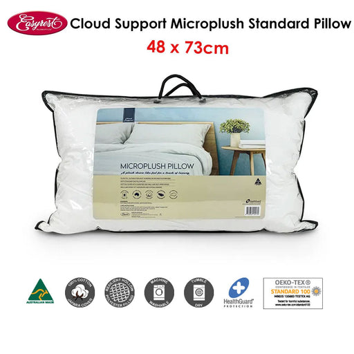 Easyrest Cloud Support Microplush Standard Pillow 48 x 73 cm - danozdirect