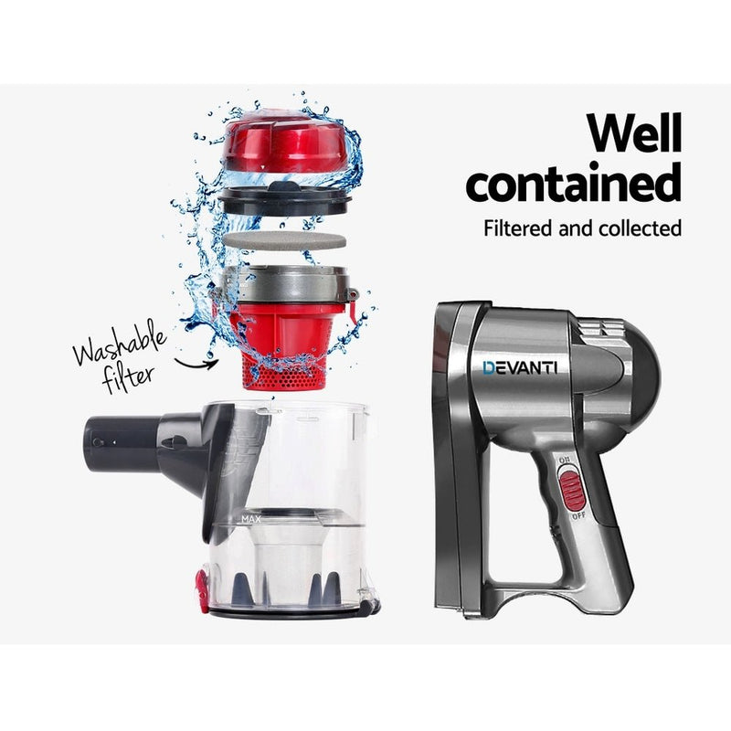 Efficiently clean any mess with Danoz Direct - Devanti Handheld Vacuum Cleaner! Featuring a powerful 450W motor, bagless Vacuum - danozdirect