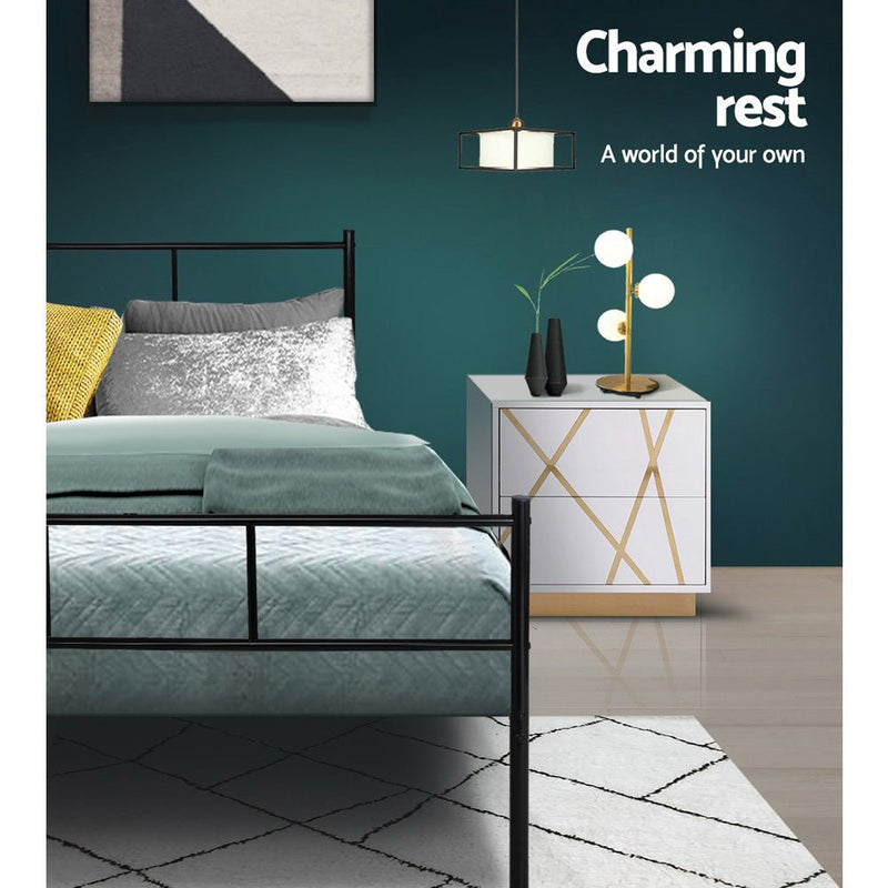 Elevate your bedroom with Danoz Direct Artiss Bed Frame! With sturdy metal, this King Single bed frame offers superior durability and support - danozdirect