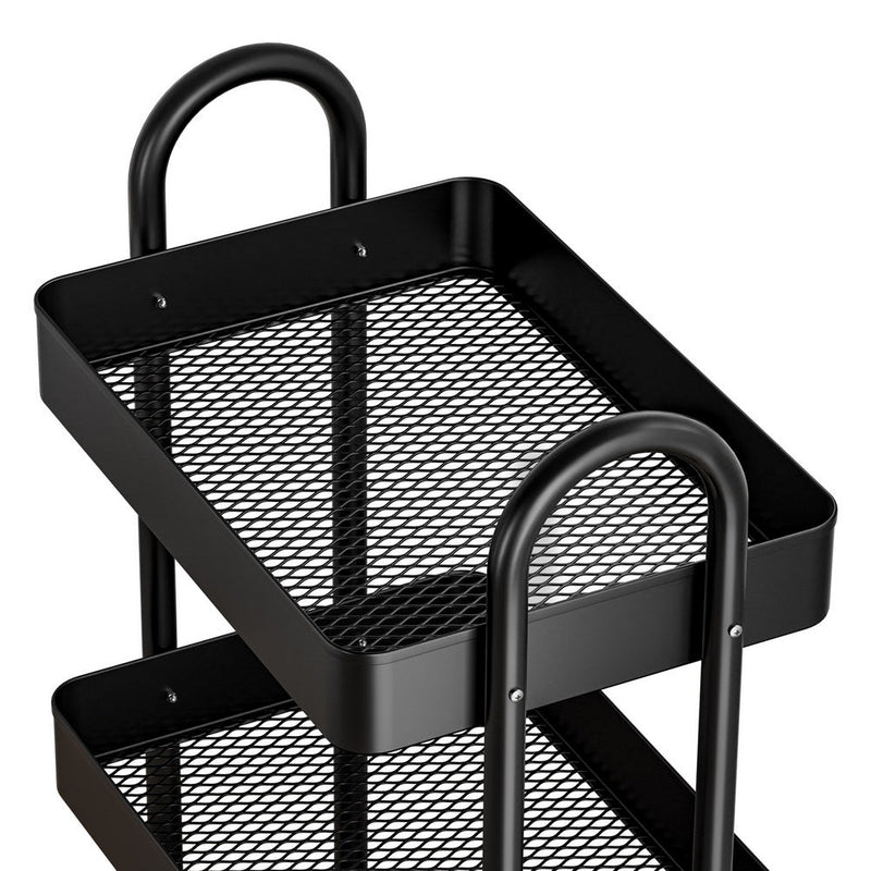 Elevate your kitchen's functionality with Danoz Direct Artiss Storage Trolley Kitchen Cart. Boasting four spacious tiers in a sleek black finish - danozdirect